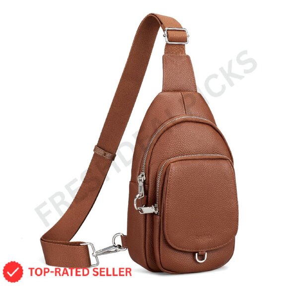 Genuine Leather Anti Theft Sling Bag RFID Blocking Crossbody Travel Chic